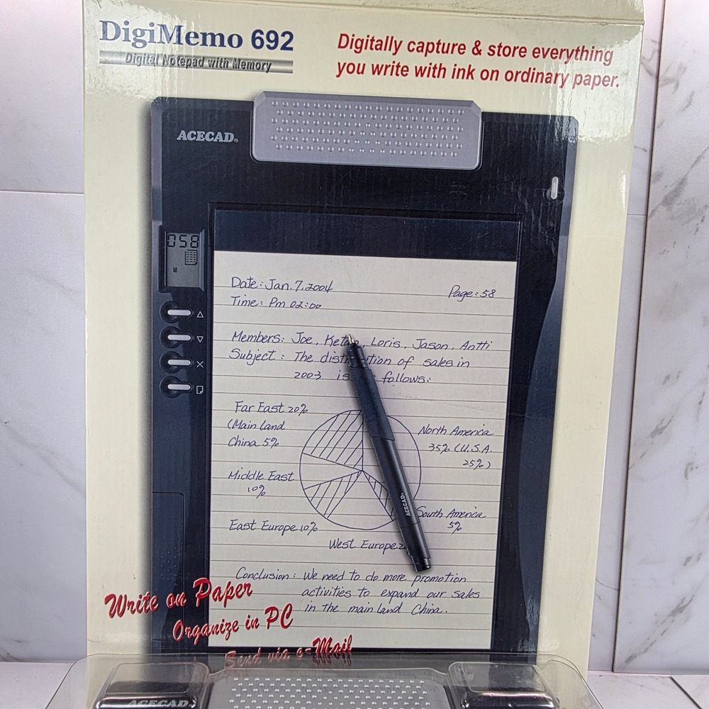 ACE CAD DigiMemo 692 Digital Notepad With Memory Capture on Paper New‎ NOS